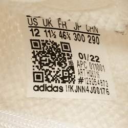 Pre Owned Yeezy x Adidas Off White Knit Fabric Boost 350 V2 Bone Sneakers Size 46 2/3