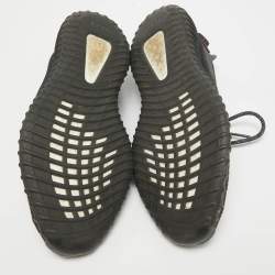Pre Owned Yeezy x Adidas Black Knit Fabric Boost 350 V2 Black (Non-Reflective) Sneakers Size 46 2/3
