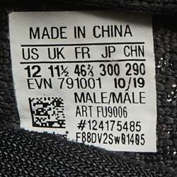 Pre Owned Yeezy x Adidas Black Knit Fabric Boost 350 V2 Black (Non-Reflective) Sneakers Size 46 2/3