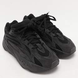 Yeezy x Adidas Black Suede and Mesh Boost 700 "Vanta" Low Top Sneakers Size 40 2/3