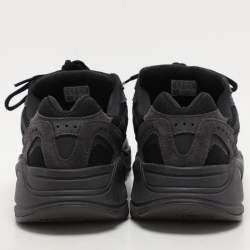 Yeezy x Adidas Black Suede and Mesh Boost 700 "Vanta" Low Top Sneakers Size 40 2/3