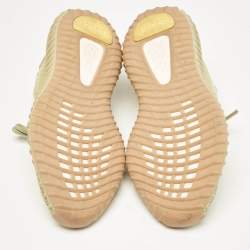 Pre Owned Yeezy x Adidas Green Knit Fabric Boost 350 V2 Sulfur Sneakers Size 38 2/3