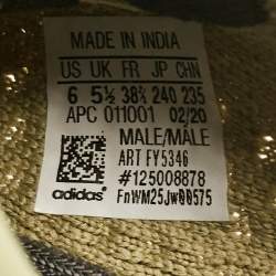 Pre Owned Yeezy x Adidas Green Knit Fabric Boost 350 V2 Sulfur Sneakers Size 38 2/3