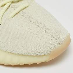Yeezy x Adidas Light Yellow Knit Fabric Boost 350 V2 Butter Sneakers Size 38