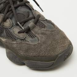Yeezy x Adidas Grey Suede and Mesh Boost 500 Utility Black Sneakers Size 39 1/3