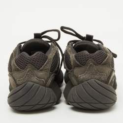 Yeezy x Adidas Grey Suede and Mesh Boost 500 Utility Black Sneakers Size 39 1/3