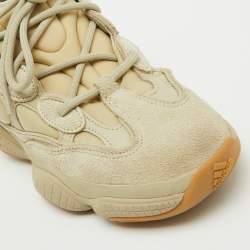 Yeezy x Adidas Cream Suede and Mesh Boost 500 Utility Stone Sneakers Size 40
