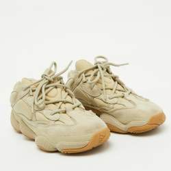 Yeezy x Adidas Cream Suede and Mesh Boost 500 Utility Stone Sneakers Size 40