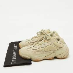 Yeezy x Adidas Cream Suede and Mesh Boost 500 Utility Stone Sneakers Size 40