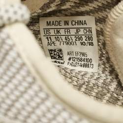 Pre Owned Yeezy x Adidas Grey/White Knit Fabric Boost 350 V2 Static Lace Up Sneakers Size 45 1/3