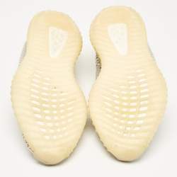 Pre Owned Yeezy x Adidas Grey/White Knit Fabric Boost 350 V2 Static Lace Up Sneakers Size 45 1/3