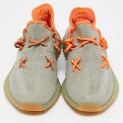 Pre Owned Yeezy x Adidas Green/Grey Knit Fabric Boost 350 V2 Desert Sage Sneakers Size 45 1/3