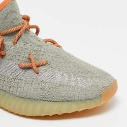 Pre Owned Yeezy x Adidas Green/Grey Knit Fabric Boost 350 V2 Desert Sage Sneakers Size 45 1/3