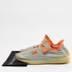 Pre Owned Yeezy x Adidas Green/Grey Knit Fabric Boost 350 V2 Desert Sage Sneakers Size 45 1/3