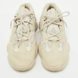 Pre Owned Yeezy x Adidas Cream Suede and Mesh Yeezy 500 Blush/Desert Rat Sneakers Size 47 1/3