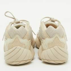 Pre Owned Yeezy x Adidas Cream Suede and Mesh Yeezy 500 Blush/Desert Rat Sneakers Size 47 1/3