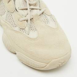 Pre Owned Yeezy x Adidas Cream Suede and Mesh Yeezy 500 Blush/Desert Rat Sneakers Size 47 1/3