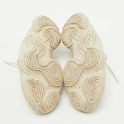 Pre Owned Yeezy x Adidas Cream Suede and Mesh Yeezy 500 Blush/Desert Rat Sneakers Size 47 1/3