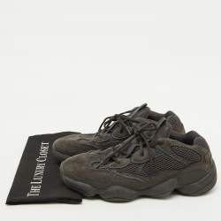 Yeezy x Adidas Black Suede and Mesh Yeezy 500 Utility Black Sneakers Size 45 1/3