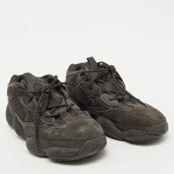 Yeezy x Adidas Black Suede and Mesh Yeezy 500 Utility Black Sneakers Size 45 1/3