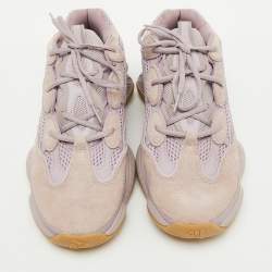 Yeezy x Adidas Pink Suede and Mesh Yeezy 500 Soft Vision Sneakers Size 45 1/3