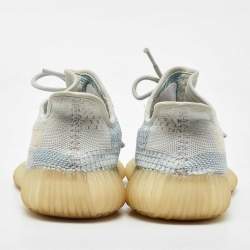 Yeezy x Adidas Green/White Knit Fabric Boost 350 V2 Cloud White Non-Reflective Sneakers 41 1/2