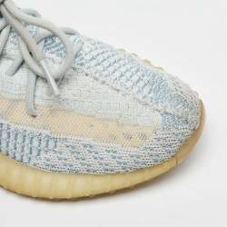Yeezy x Adidas Green/White Knit Fabric Boost 350 V2 Cloud White Non-Reflective Sneakers 41 1/2