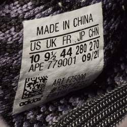 Pre Owned Yeezy x Adidas Black/Blue Knit Fabric Boost 350 V2 Carbon Sneakers Size 44