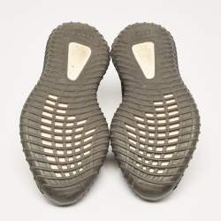 Pre Owned Yeezy x Adidas Black Knit Fabric Boost 350 V2 Core Black White Sneakers Size 44