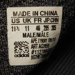 Pre Owned Yeezy x Adidas Black Knit Fabric Boost 350 Pirate Black Sneakers Size 46