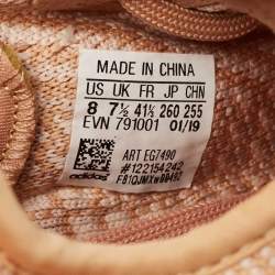 Pre Owned Yeezy x Adidas Orange Knit Fabric Boost 350 V2 Clay Sneakers Size 41 1/3