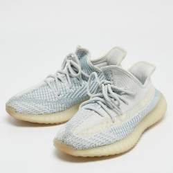 Yeezy x Adidas Blue/White Knit Fabric Boost 350 V2 Cloud White Non-Reflective Sneakers 41 1/2