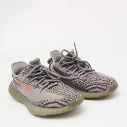 Yeezy x Adidas Grey Knit Fabric Boost 350 V2 Beluga Sneakers Size 39 1/3