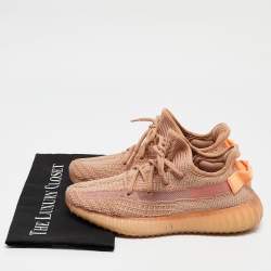 Yeezy x Adidas Orange Knit Fabric Boost 350 V2 Clay Sneakers Size 38