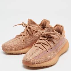 Yeezy x Adidas Orange Knit Fabric Boost 350 V2 Clay Sneakers Size 38
