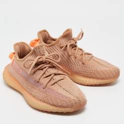 Yeezy x Adidas Orange Knit Fabric Boost 350 V2 Clay Sneakers Size 38