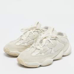 Yeezy x Adidas White Mesh And Suede Yeezy 500 Blush Sneakers Size 40