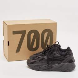 Yeezy x Adidas Black/Grey Canvas and Suede Boost 700 V2 Vanta Sneakers Size 42 2/3