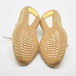 Pre Owned Yeezy x Adidas Green Knit Fabric Boost 350 V2 Sulfur Sneakers Size 44 