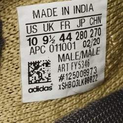 Pre Owned Yeezy x Adidas Green Knit Fabric Boost 350 V2 Sulfur Sneakers Size 44 