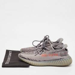 Yeezy x Adidas Grey Knit Fabric Boost 350 V2 Beluga 2.0 Sneakers Size 44