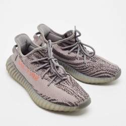 Yeezy x Adidas Grey Knit Fabric Boost 350 V2 Beluga 2.0 Sneakers Size 44