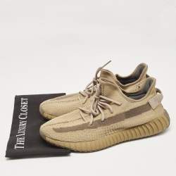 Yeezy x Adidas Brown Knit Fabric Boost 350 V2 Earth Sneakers Size 46
