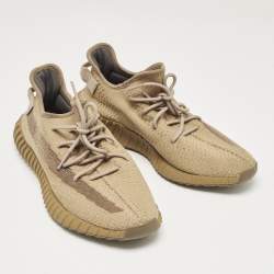 Yeezy x Adidas Brown Knit Fabric Boost 350 V2 Earth Sneakers Size 46