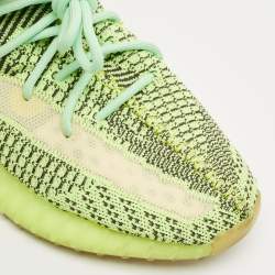 Yeezy x Adidas Neon Green Knit Fabric Boost 350 V2 Yeezreel (Non Reflective) Sneakers Size 44