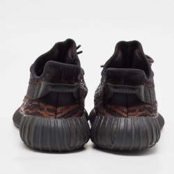 Yeezy x Adidas Black/Brown Knit Fabric Boost 350 V2 MX Rock Sneakers Size 44