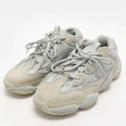 Yeezy x Adidas Grey Leather and Mesh Yeezy 500 "Salt" Low Top Sneakers Size 40