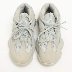Yeezy x Adidas Grey Leather and Mesh Yeezy 500 "Salt" Low Top Sneakers Size 40