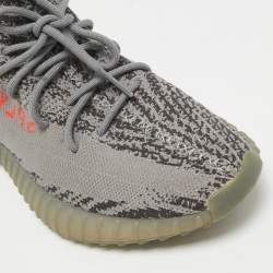 Yeezy x Adidas Grey Knit Fabric Boost 350 V2 Beluga 2.0 Sneakers Size 44