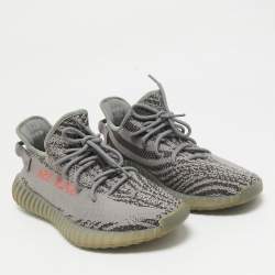 Yeezy x Adidas Grey Knit Fabric Boost 350 V2 Beluga 2.0 Sneakers Size 44